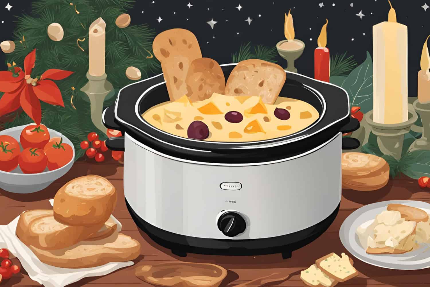 Kerst kaasfondue uit de slowcooker
